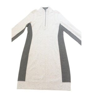 Tommy Bahama Women's‎ M Grey Quarter Zip Sweater Dress Tunic Long Sleeve Stretch